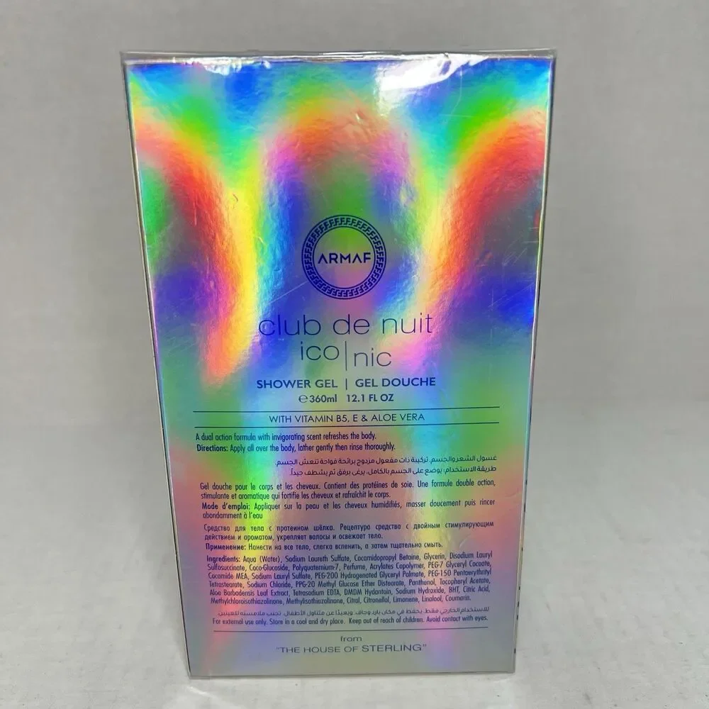 Armaf Club de Nuit Iconic 12.1 Oz /355ml Shower Gel for Men New in Sealed Box